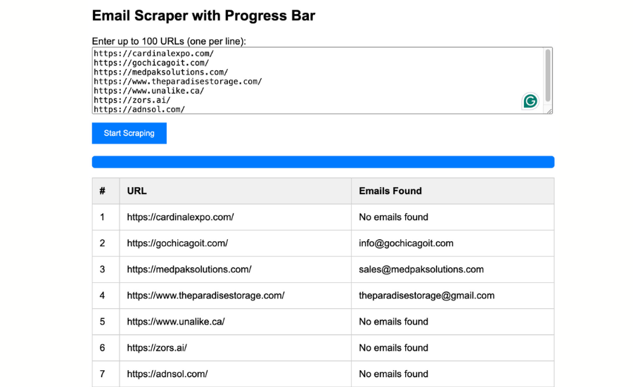 Email scraper Tool