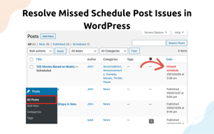 Missed Scheduled Post error